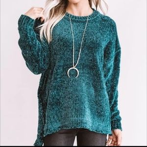Jones New York Chenille Teal Sweater sz Small